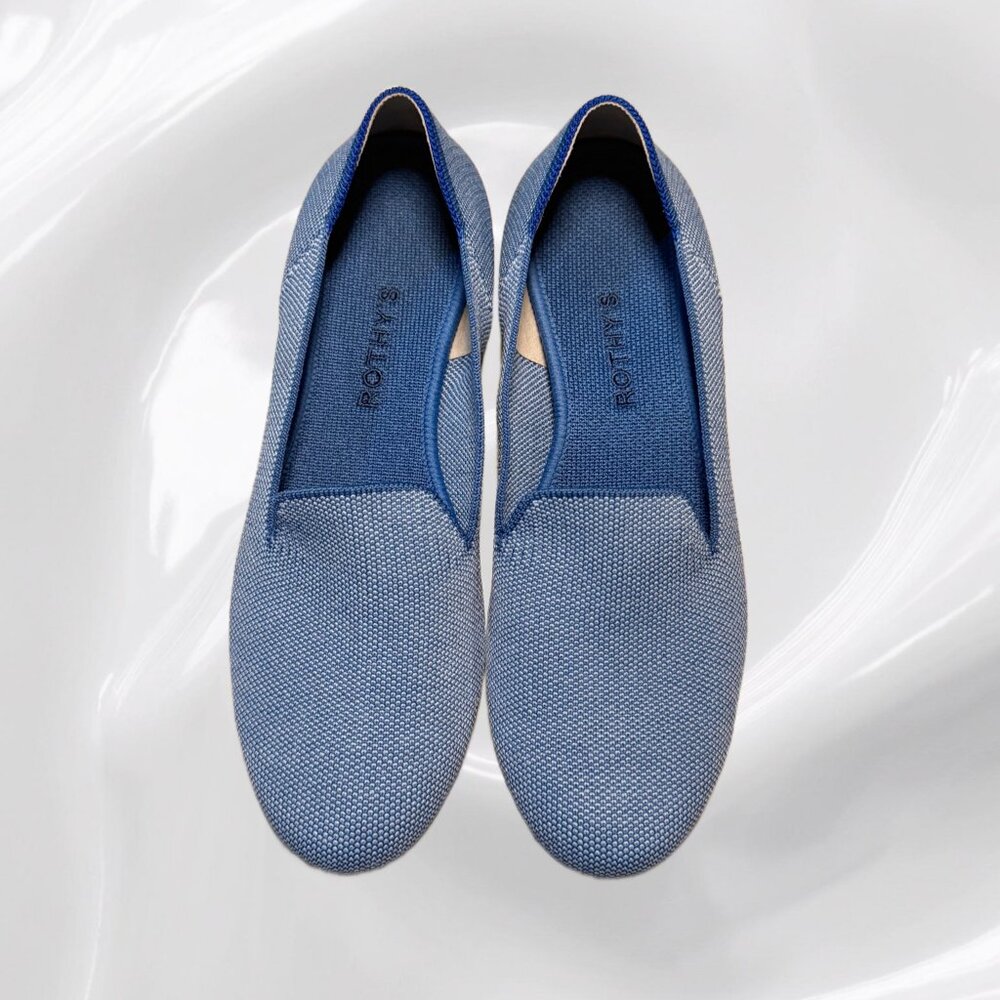 Rothy's The Loafer Indigo Cloud Size 9 EUC